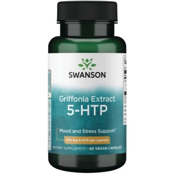 Swanson Griffonia Extract 5-HTP 100mg 60kap Ekstrakt z nasion Nastrój Stres