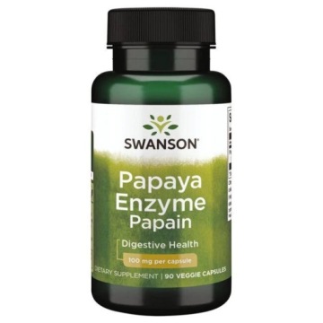 Swanson Papaya Enzyme Enzymy Trawienne 100mg 90kap Jelita Pasożyty Detox