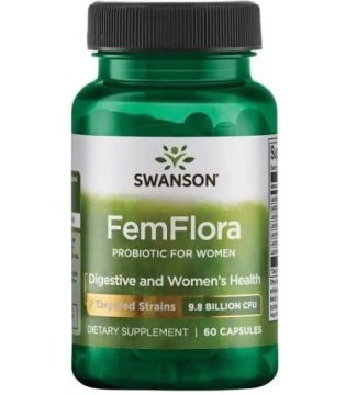 Swanson Femflora Probiotyk DLA Kobiet 9.8mld CFU 60k Zdrowie Intymne Kobiet