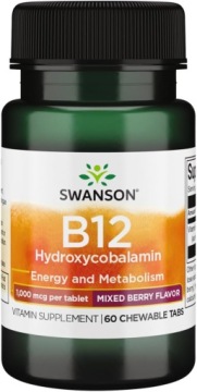 Swanson B12 Hydroxycobalamin 1000mcg 60t do ssania Dobrze Przyswajalna