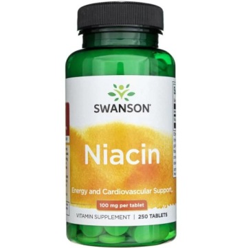 Swanson Niacin Niacyna 100mg 250t witamina B3 Zdrowe Serce Skóra
