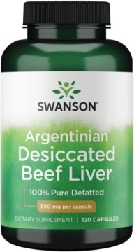 Swanson Argentinian Desiccated BEEF Liver 500mg 120k Suszona Wątroba Wołowa