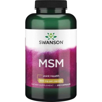 Swanson MSM 500mg 250k Siarka Organiczna Zdrowe Stawy Mięśnie Skóra Włosy