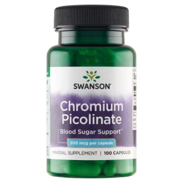 Swanson Chromium Picolinate Pikolinian Chromu 200mcg 100k Metabolizm