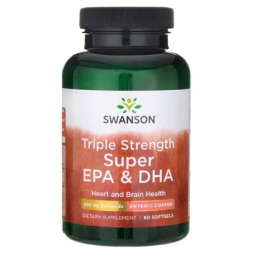 Swanson Super EPA & DHA 900mg 60k Serce MÓZG Wzrok Krążenie