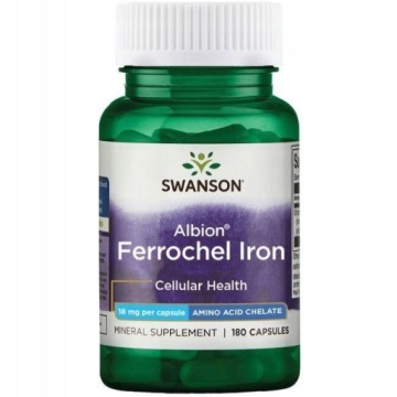 Swanson Albion Ferrochel Chelat Żelaza 180k KREW Czerwone Krwinki Anemia