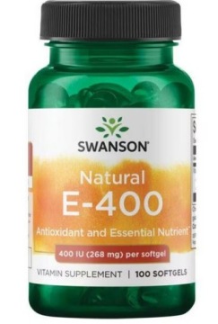 Swanson Natural E-400 Antyoksydant 400IU/268mg 100k Skóra Antyoksydant