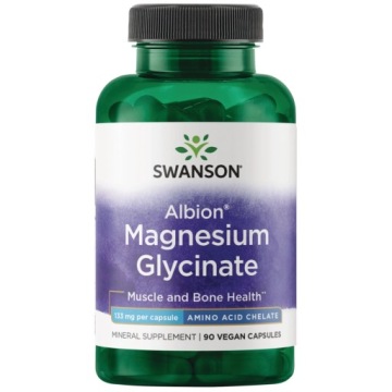 Swanson Albion Magnesium Glycinate 133mg 90kap Glicynian Magnezu Mięśnie