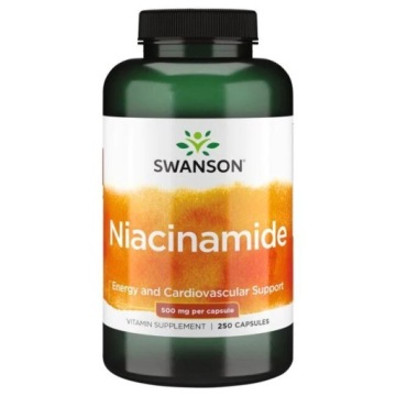 Swanson Niacinamide 500mg 250k WIT B3 Zdrowe Stawy, Metabolizm Węglowodanów