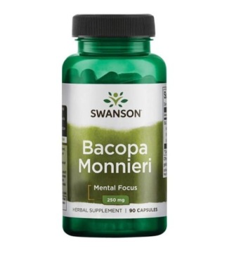 Swanson Bacopa Monnieri 250mg 90k Extract Pamięć Koncentracja Stres