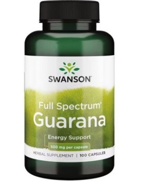 Swanson Guarana 500mg 100k Witalność Energia Pobudzenie Układu Nerwowego
