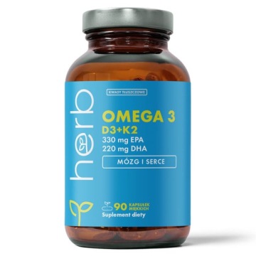 herb Omega 3 D3+K2 EPA DHA Vitamin E 90 kaps Serce Układ Krążenia Odporność