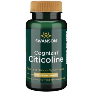 Swanson Cognizin Citicoline 500mg 60kap Cytykolina Mózg Układ Nerwowy