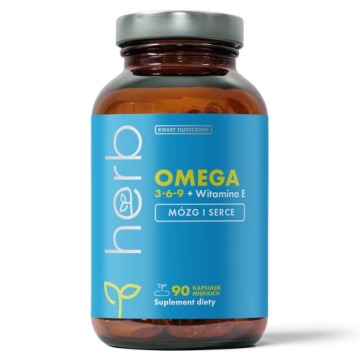 herb Omega 3-6-9 EPA DHA ALA Vitamin E 90 kaps Serce MÓZG Zdrowa Skóra
