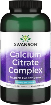 Swanson Calcium Citrate Complex 250mg 300k Cytrynian i Węglan Wapnia