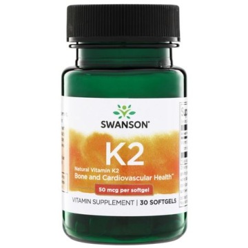 Swanson K2 50mcg 30kap Naturalna Witamina K2 (MK-7) Zdrowe Kości