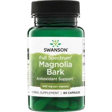 Swanson Magnolia BARK 400mg 60kap Ekstrakt Z KORY Magnolii Antyoksydant