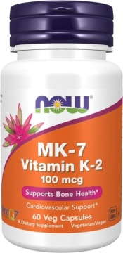 NOW Foods MK-7 Vitamin K-2 100mcg 60kaps Układ Kostny Sercowo-naczyniowy