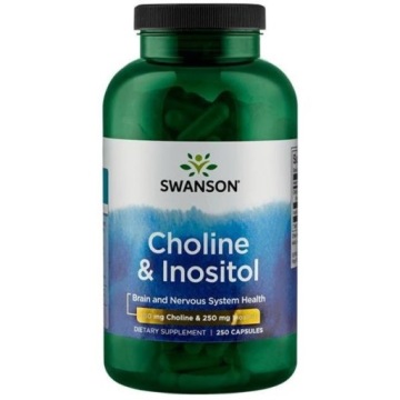 Swanson Choline 250mg & Inositol 250mg 250k MÓZG Układ Nerwowy Wątroba