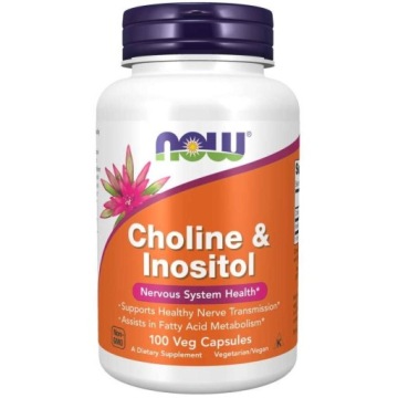 NOW Foods Choline & Inositol 100k MÓZG Układ Nerwowy Metabolizm Tłuszczów