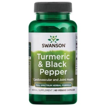 Swanson Turmeric & Black Pepper 60k Kurkuma & Czarny Pieprz Przeciwzapalny