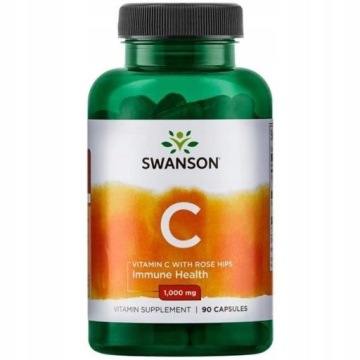 Swanson Witamina C 1000 +dzika RÓŻA Odporność 90k Metabolizm Energetyczny
