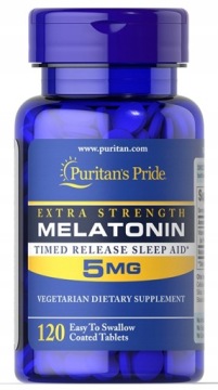 Puritan's Melatonina 5mg 120t Opóźnione uwalnianie Dobry SEN Regeneracja