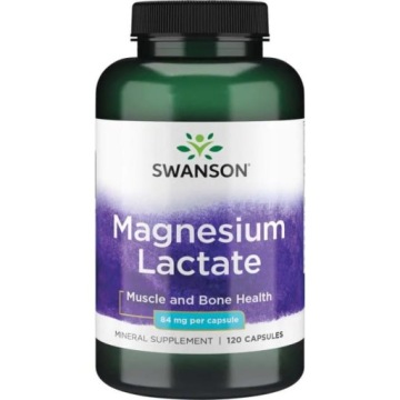 Swanson Magnesium Lactate 84mg 120k Mleczan Magnezu Mięśnie Kości