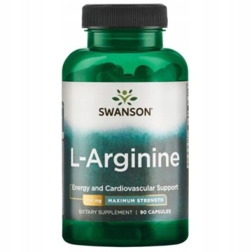 Swanson L-arginina Mocna 850mg/90 Serce Libido Wspiera Płodność Mężczyzn