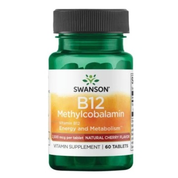 Swanson B12 Metylokobalamina 2500 60t Energia Pamięć Układ Nerwowy Anemia