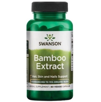 Swanson Bamboo Extract 60kap Włosy Skóra Paznokcie Ekstrakt z Bambusa