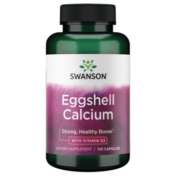Swanson Eggshell Calcium Wapń + Witamina D3 120k Zdrowe Kości ZĘBY Mięśnie