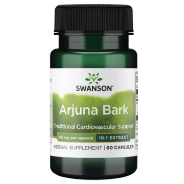 Swanson Arjuna BARK 40mg 60kap Extract z Kory Drzewa 10:1 Serce Krążenie