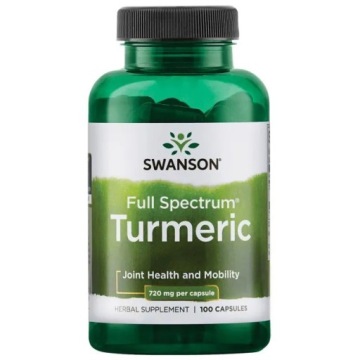 Swanson Turmeric Kurkuma Kurkumina 720mg/100 Antyoksydant Przeciwzapalna