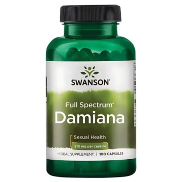 Swanson Damiana 510mg 100kap LIŚĆ Damiana Afrodyzjak