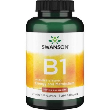 Swanson B1 Thiamin 100mg 250kap Tiamina Metabolizm Energetyczny