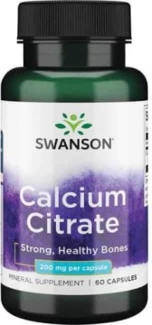 Swanson Calcium Citrate 200mg 60k Cytrynian Wapnia Zdrowe Kości