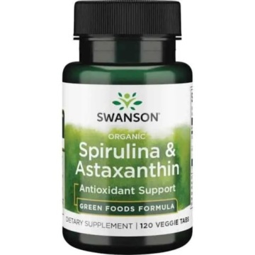 Swanson Spirulina & Astaxanthin 120tab Spirulina z Astaksantyną z Mikroalg