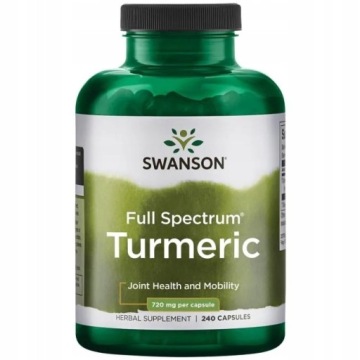 Swanson Turmeric Kurkuma Kurkumina 720mg/240 Antyoksydant Przeciwzapalna