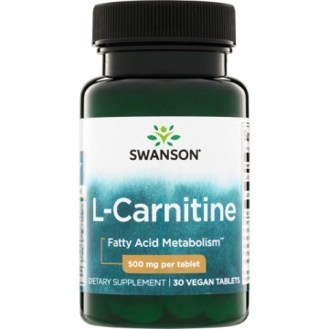 Swanson L-carnitine 500mg 30t Spalanie Tłuszczu Wytrzymałość Mięśnie