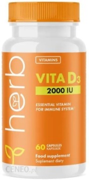 herb VITA D3 2000IU Witamina D3 60kaps Odporność Mięśnie Serce