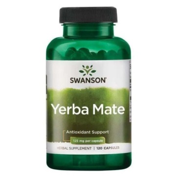 Swanson Yerba MATE 125mg 120kap Ekstrakt Z Ostrokrzewu Paragwajskiego