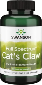 Swanson Cat's CLAW KOCI Pazur Vilcacora 500mg 100k Przeciwzapalny Odporność