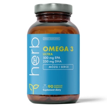 herb Omega 3 Ultra 500 EPA 250 DHA 90k Serce MÓZG Układ Krążenia