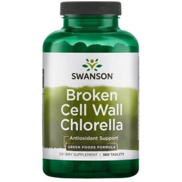 Swanson Broken CELL WALL Chlorella 360t Antyoksydant Detox Witalność