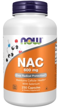 NOW Foods NAC 600mg 250k Detox Prekursor Glutationu Wątroba