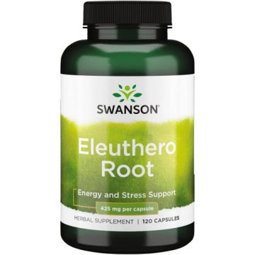 Swanson Eleuthero ROOT 425mg 120k Odporność Stres Koncentracja
