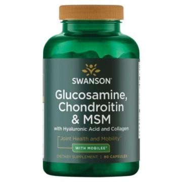 Swanson Glucosamine Chondroitin & MSM with Hyaluronic Acid and Collagen 90k