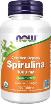 NOW Foods Spirulina 1000mg 120t Witalność Mięśnie Odporność