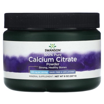Swanson Calcium Citrate w proszku 350mg 227g Cytrynian Wapnia 100% PURE
